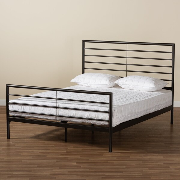 Baxton Studio Alva Modern and Contemporary Industrial Black Finished Metal Full Size Platform Bed - 187-11630-ZORO