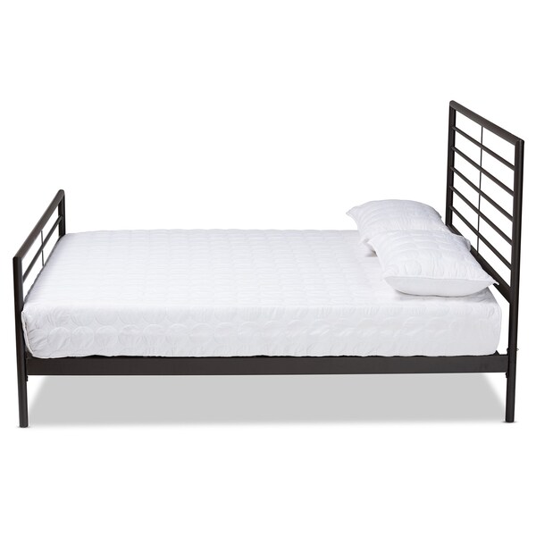 Baxton Studio Alva Modern and Contemporary Industrial Black Finished Metal Full Size Platform Bed - 187-11630-ZORO