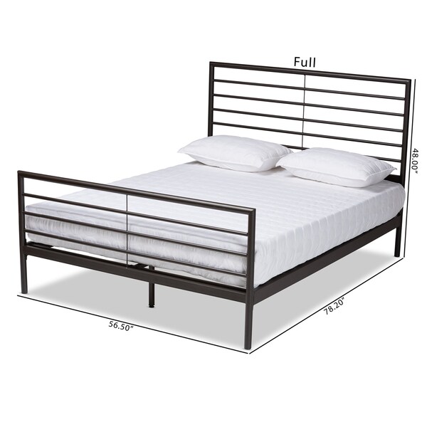 Baxton Studio Alva Modern and Contemporary Industrial Black Finished Metal Full Size Platform Bed - 187-11630-ZORO