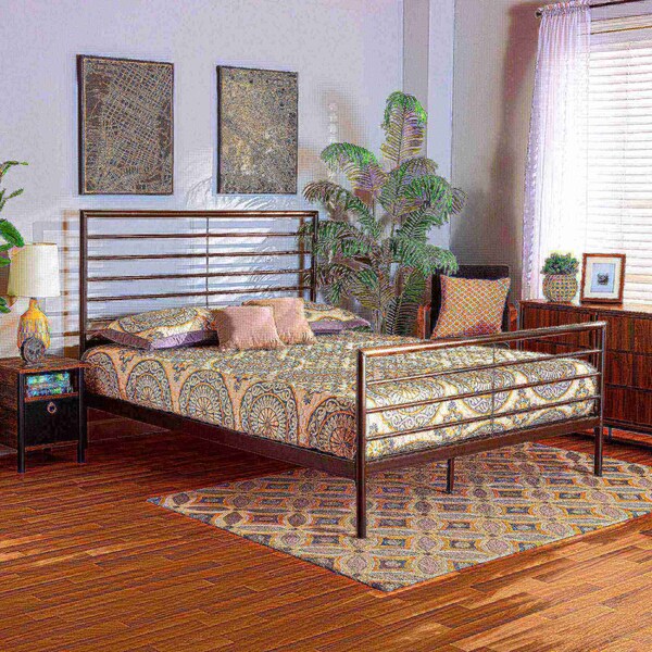 Baxton Studio Alva Modern and Contemporary Industrial Black Finished Metal Full Size Platform Bed - 187-11630-ZORO
