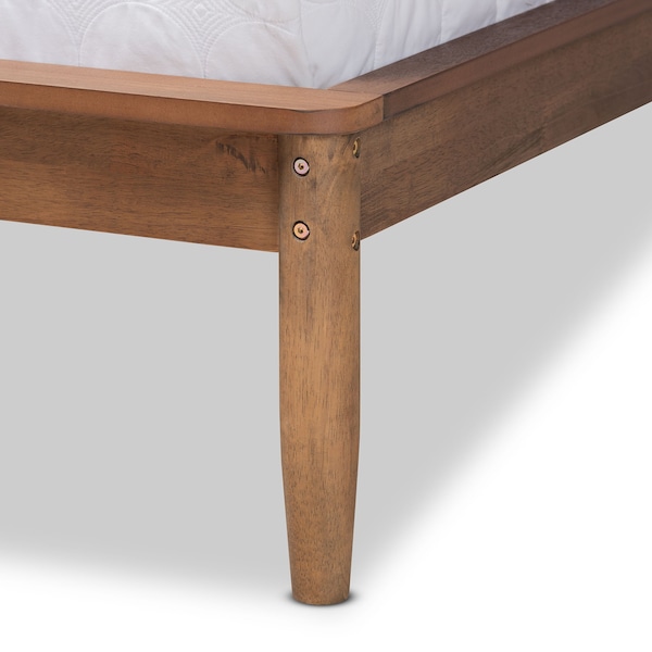 Baxton Studio Sadler Mid-Century Modern Ash Walnut Brown Finished Wood Full Size Platform Bed - 174-10911-ZORO