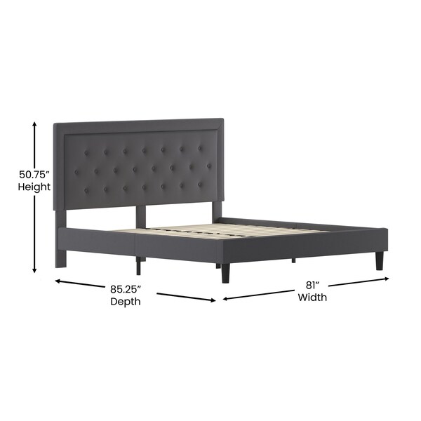 Flash Furniture Roxbury King Platform Bed, Dark Gray - SL-BK5-K-DG-GG