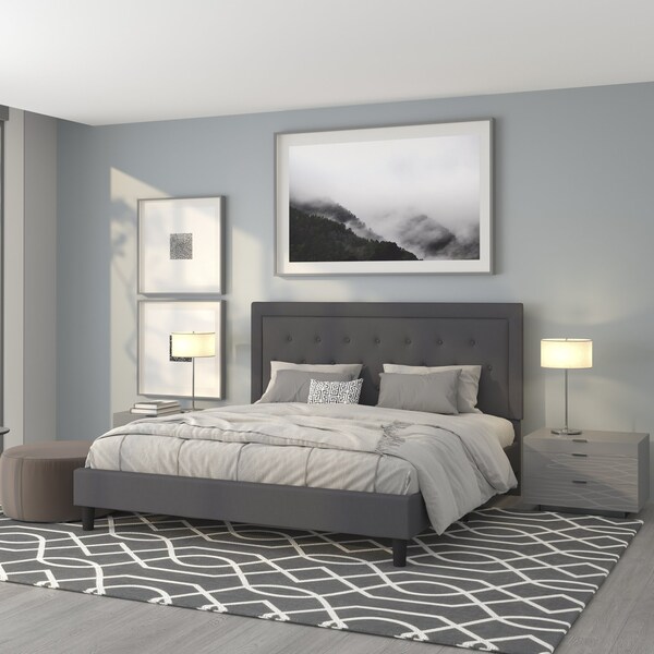 Flash Furniture Roxbury King Platform Bed, Dark Gray - SL-BK5-K-DG-GG