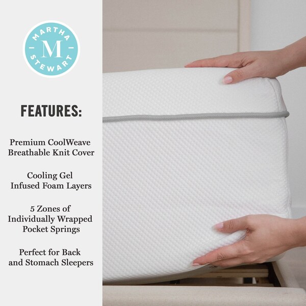 Martha Stewart SleepComplete 12 Inch Full Firm Hybrid Pocket Spring and Foam Dual-Action Cooling Mattress - CL-MODE-12F-MS