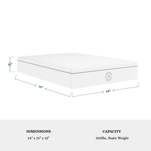 Martha Stewart SleepComplete 12 Inch Full Firm Hybrid Pocket Spring and Foam Dual-Action Cooling Mattress - CL-MODE-12F-MS