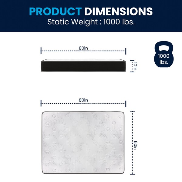 Flash Furniture Dream Cooling Gel 10in. Foam and Pocket Spring Hybrid Mattress, Queen Mattress in a Box - BS-E230P-R-Q-10-C-BK-GG