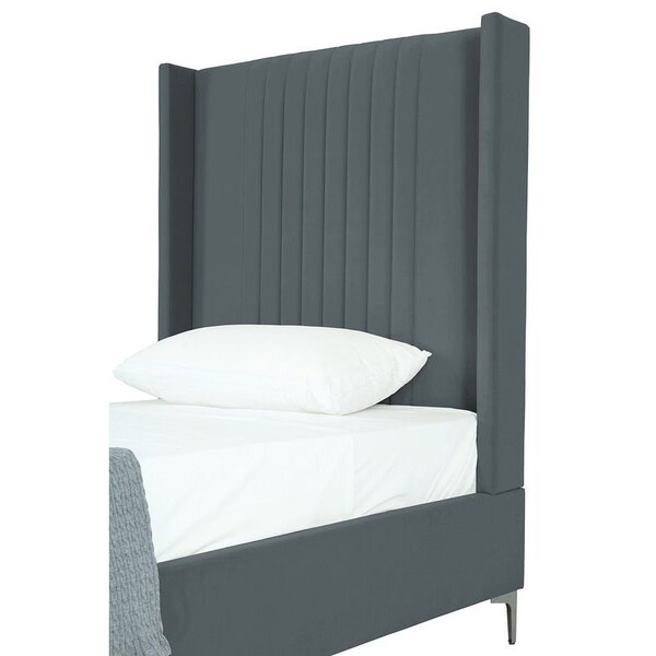 Manhattan Comfort Promenade Twin-Size Bed in Grey - BD010-TW-GY