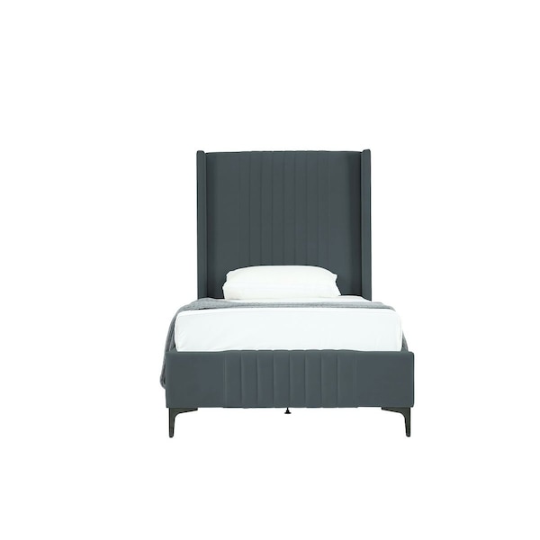 Manhattan Comfort Promenade Twin-Size Bed in Grey - BD010-TW-GY