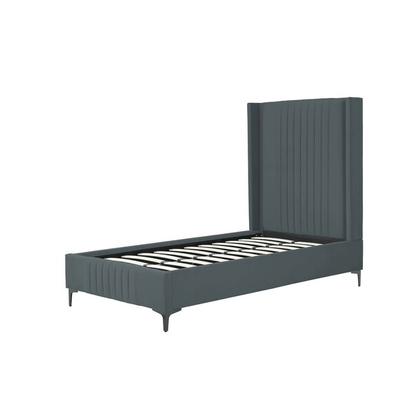 Manhattan Comfort Promenade Twin-Size Bed in Grey - BD010-TW-GY