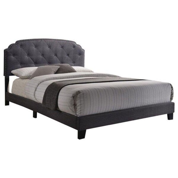 Homeroots 83 x 64 x 50 in. Queen Gray Fabric Bed - 286159