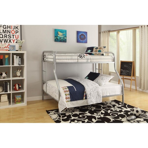 Oceantailer 60 x 78 x 54 in. Metal Tube Twin Full Bunk Bed - Silver - 286578