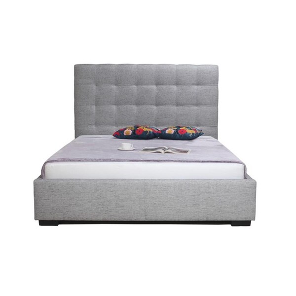 Moes Home Collection Belle Storage Bed- Queen - Light Fabric- Grey - RN-1000-29-0