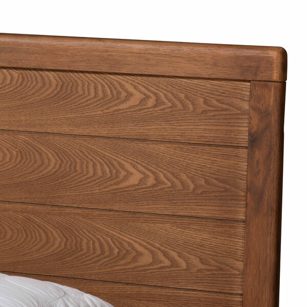 Baxton Studio Daina Mid-Century Modern Ash Walnut Finished Wood King Size Platform Bed - 230-9427-11889-ZORO