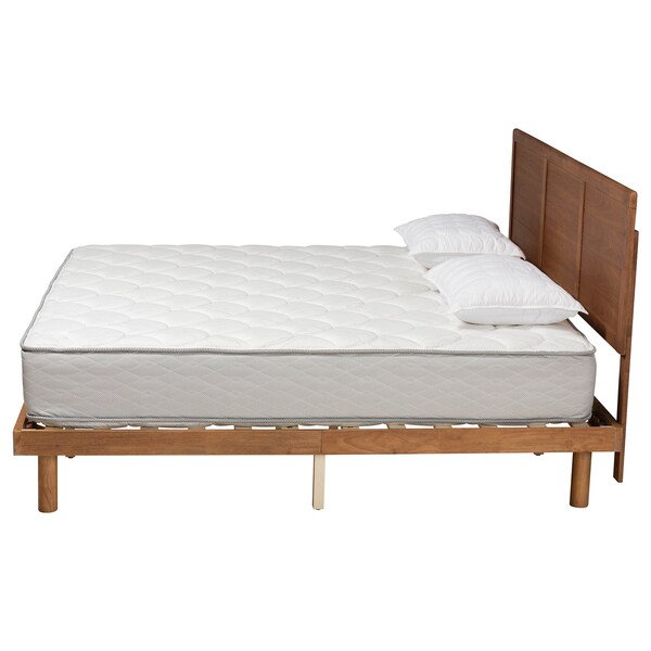Baxton Studio Daina Mid-Century Modern Ash Walnut Finished Wood King Size Platform Bed - 230-9427-11889-ZORO