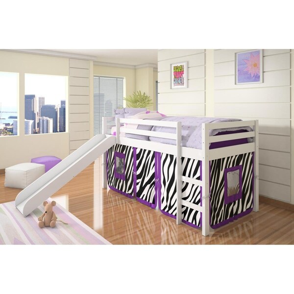 Convenience Concepts PD-750TW-Z Twin Zebra Tent Loft with Slide - White - HI3718501