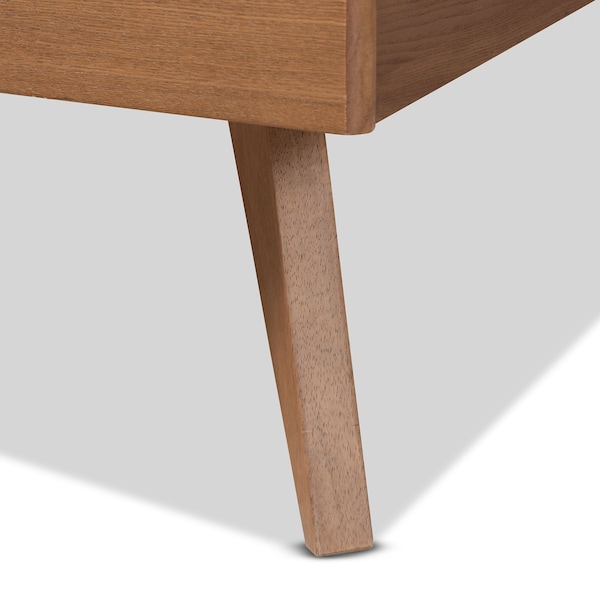 Baxton Studio Takeo Mid-Century Modern Transitional Ash Walnut Finished Wood Queen Size Platform Bed - 180-11152-9408-ZORO