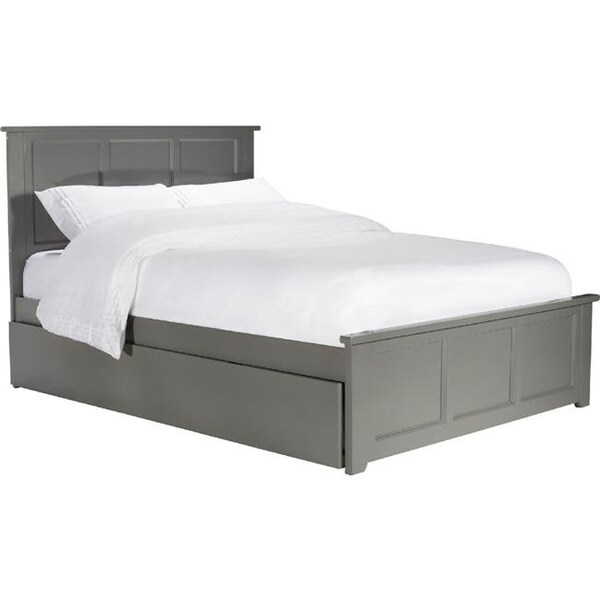 Atlantic Furniture Atlantic Furniture AR8636019 Madison Full Platform Bed with Matching Foot Board with Twin Urban Trundle Bed - Grey - AR8636019