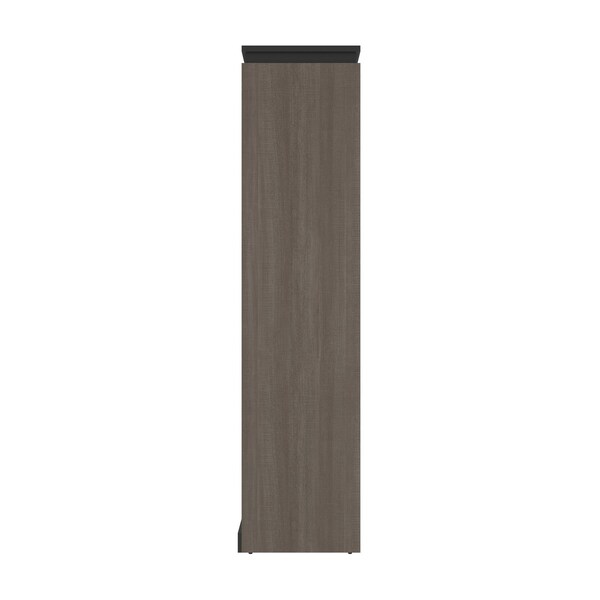 Bestar Orion 118W Full Murphy Bed with 2 Shelving Units (119W), Bark Gray & Graphite - 116896-000047