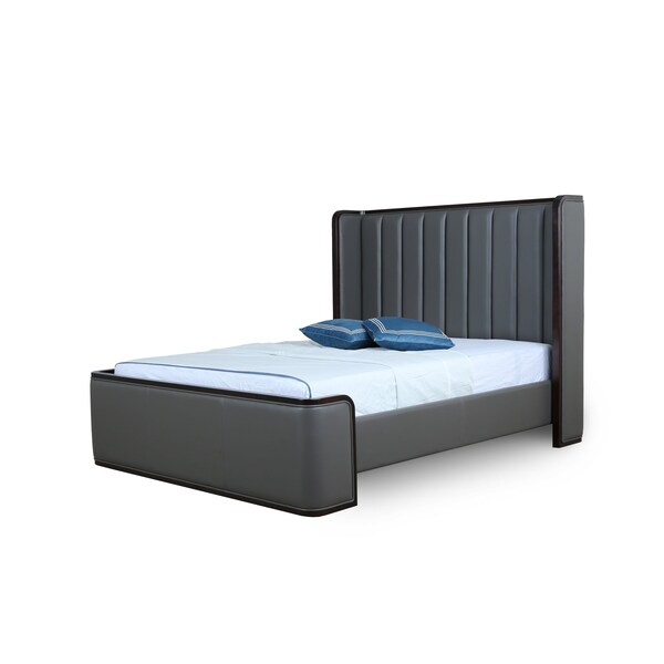 Manhattan Comfort Kingdom Queen-Size Bed in Graphite - BD005-QN-GP