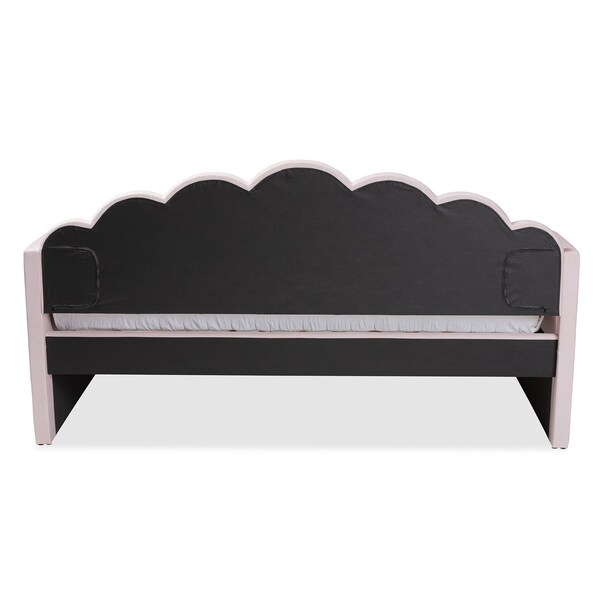 Baxton Studio Timila Modern and Contemporary Light Pink Velvet Fabric Upholstered Queen Size Daybed with Trundle - 215-11550-ZORO