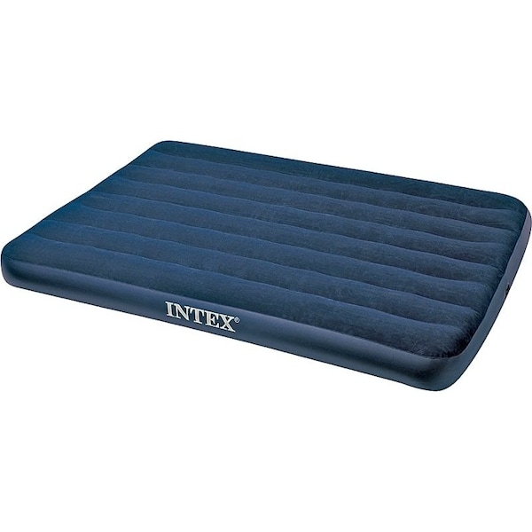 Intex 68758 Downy Airbed Mattress, 75 in L, 54 in W, Full, Vinyl, Blue - 64758E