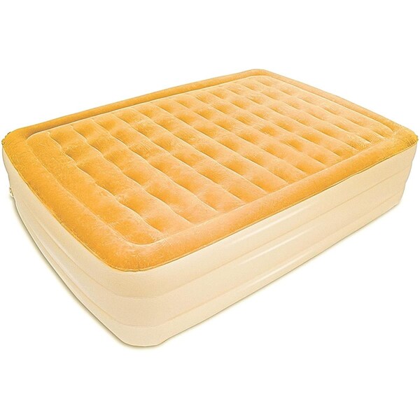 Homeroots Butterscotch Dreamy Golden Inflatable Queen Size Bed Mattress - 471935