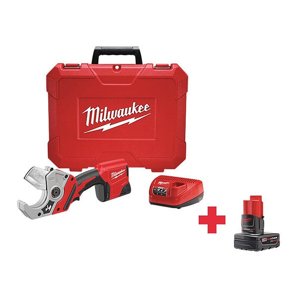 Milwaukee Tool Cordless PVC Shear, 2 Batteries Included - 2470-21, 48-11-2440