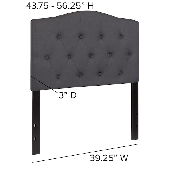 Flash Furniture Cambridge Headboard, Twin Size, Gray Fbrc - HG-HB1708-T-DG-GG