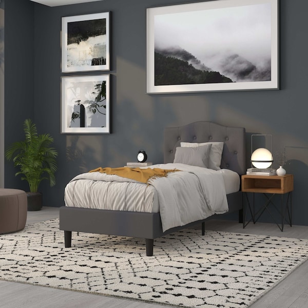 Flash Furniture Cambridge Headboard, Twin Size, Gray Fbrc - HG-HB1708-T-DG-GG