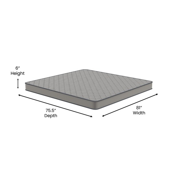 Flash Furniture 6" Hybrid Mattress, King Mattress in a Box - CL-E236-B-K-GG