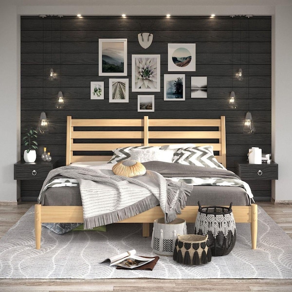 Ecoflex Furniture Mid-Century Slat Bed, Scandinavian Oak - King Size - MD1610