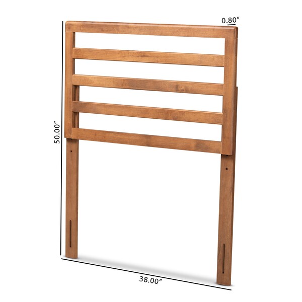 Baxton Studio Akemi Modern and Contemporary Ash Walnut Finished Wood Twin Size Headboard - 182-11104-ZORO