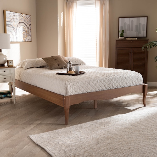 Baxton Studio Marieke VAsh Walnut Finished Full Size Wood Bed Frame - 159-9806