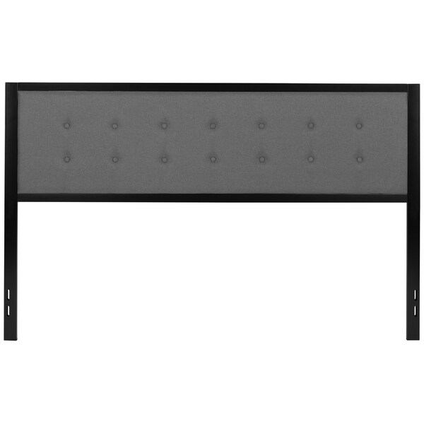 Flash Furniture King Tufted Metal Headboard in Dark Gray Fabric - HG-HB1725-K-DG-GG