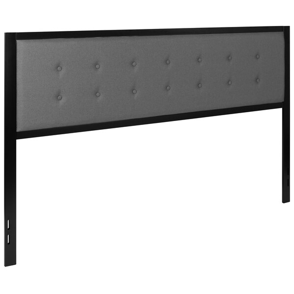 Flash Furniture King Tufted Metal Headboard in Dark Gray Fabric - HG-HB1725-K-DG-GG