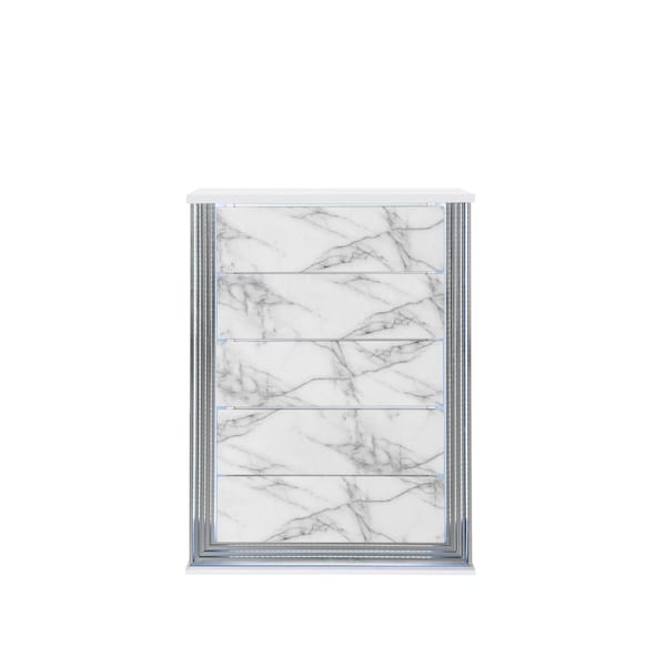 Global Furniture Usa Modern  Marble Ylime White Marble Queen Bed Group With Vanity Set - 5130