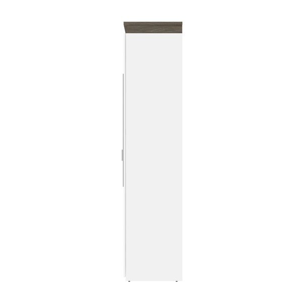 Bestar Orion 65W Queen Murphy Bed, White & Walnut Grey - 116184-000017