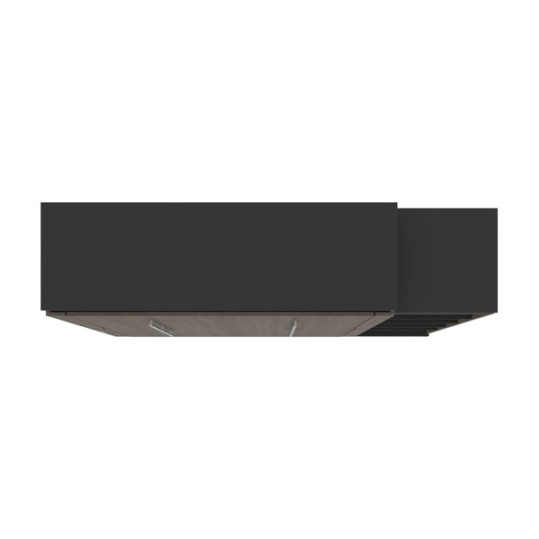 Bestar Orion Queen Murphy Bed with Narrow Shelving Unit (85W), Bark Gray & Graphite - 116880-000047