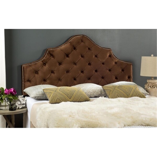 Safavieh Arebelle King Size Velvet Headboard- Chocolate - 54 x 3.5 x 78.3 in. - MCR4037J-K