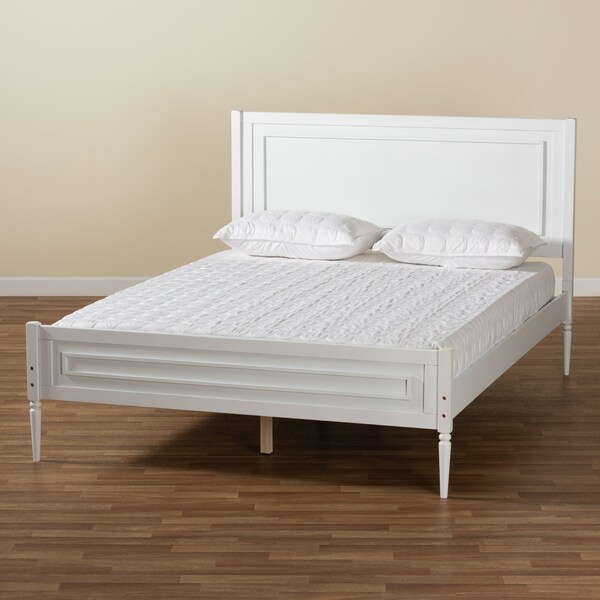Baxton Studio Daniella ModernWhite Finished Wood Platform Bed-Full - 193-11520-ZORO