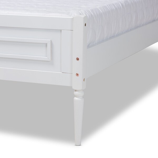 Baxton Studio Daniella ModernWhite Finished Wood Platform Bed-Full - 193-11520-ZORO