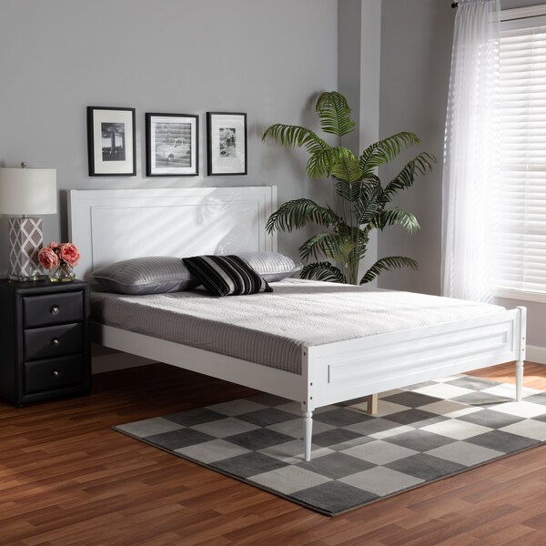 Baxton Studio Daniella ModernWhite Finished Wood Platform Bed-Full - 193-11520-ZORO