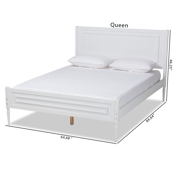Baxton Studio Daniella ModernWhite Finished Wood Platform Bed-Full - 193-11520-ZORO