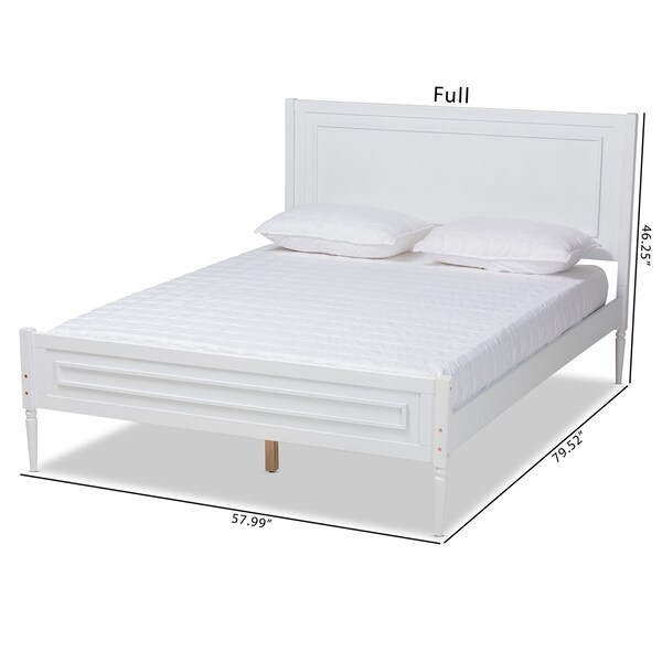 Baxton Studio Daniella ModernWhite Finished Wood Platform Bed-Full - 193-11520-ZORO