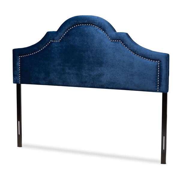 Baxton Studio Rita Royal Blue Velvet Upholstered Queen Size Headboard - 155-9337