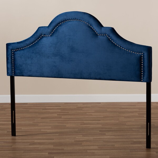 Baxton Studio Rita Royal Blue Velvet Upholstered Queen Size Headboard - 155-9337