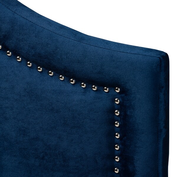 Baxton Studio Rita Royal Blue Velvet Upholstered Queen Size Headboard - 155-9337