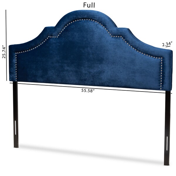 Baxton Studio Rita Royal Blue Velvet Upholstered Queen Size Headboard - 155-9337
