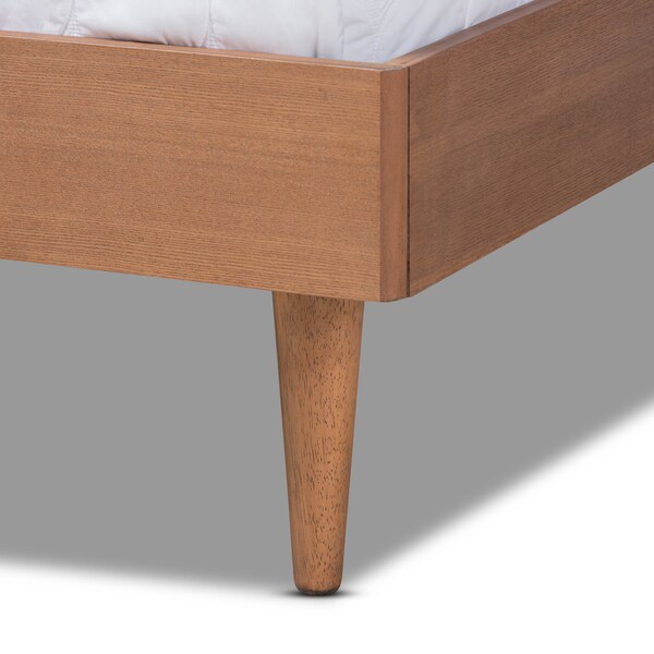 Baxton Studio Rina Mid-Century Ash Walnut Finished Queen Size Wood Bed Frame - 159-9814