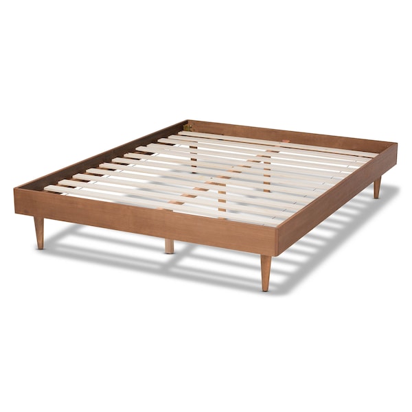 Baxton Studio Rina Mid-Century Ash Walnut Finished Queen Size Wood Bed Frame - 159-9814